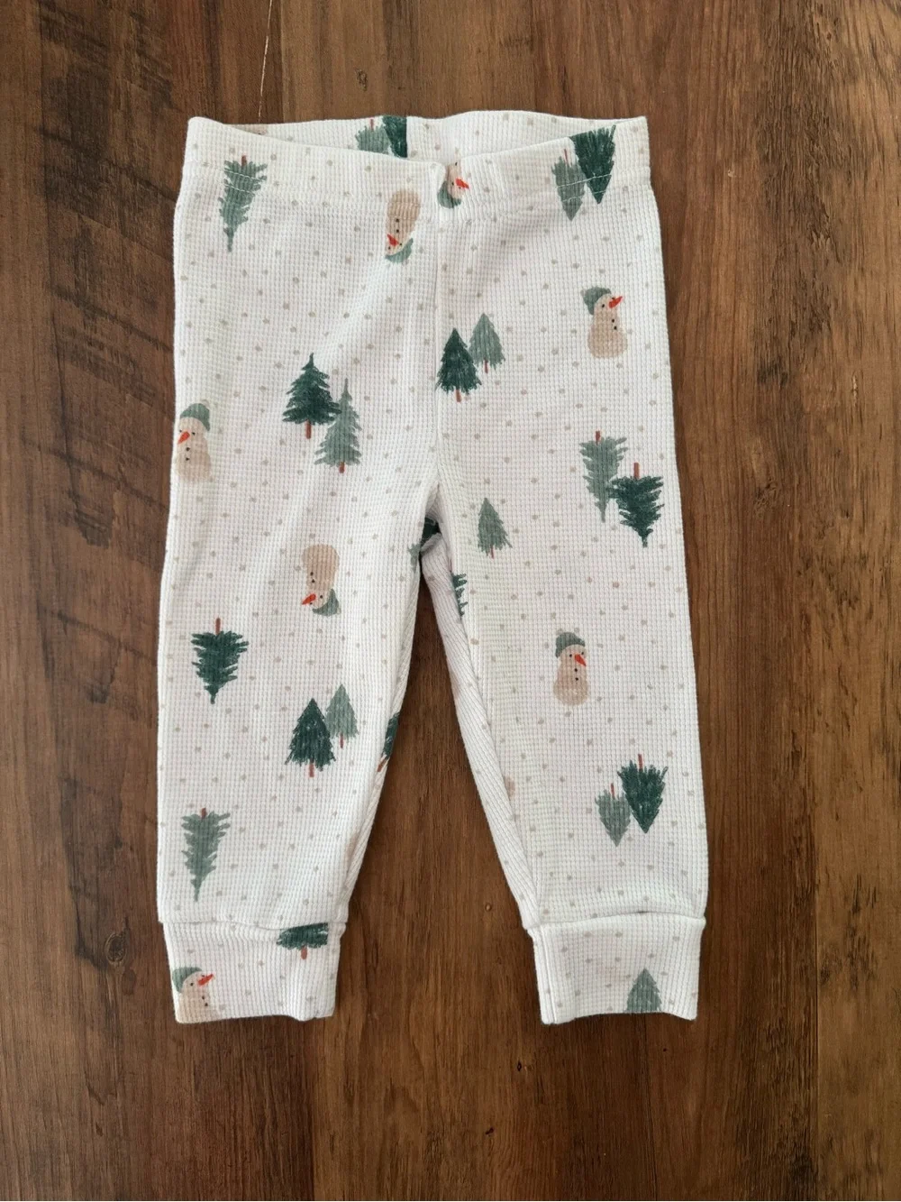 Carter's Baby Pine Tree & Snowman Thermal Set - White & Green